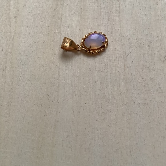New vintage SS Fire Opal dainty pendant charm - Picture 6 of 10